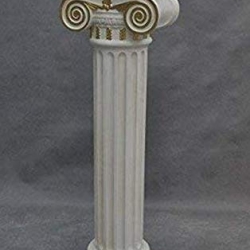 Hohe griechische Säule mit goldenen Verzierungen.100 cm.