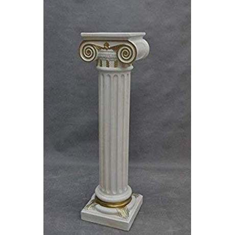 Hohe griechische Säule mit goldenen Verzierungen.100 cm.