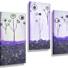 MK1 Art Bild Leinwand Abstrakt Kunst Acrylbild lila Blumen