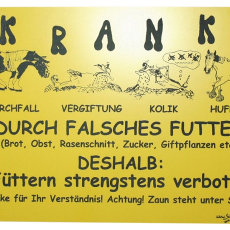 Pferdeschild füttern verboten 10, Gravurschild 15x20 cm