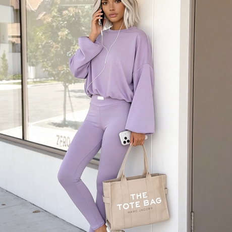 2-Teiler Jogger Anzug in Flieder Jogpants & Pullover XS/S & M/L