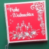 Weihnachtskarte frohe Weihnachten Rot & Silber Festtag-Karte