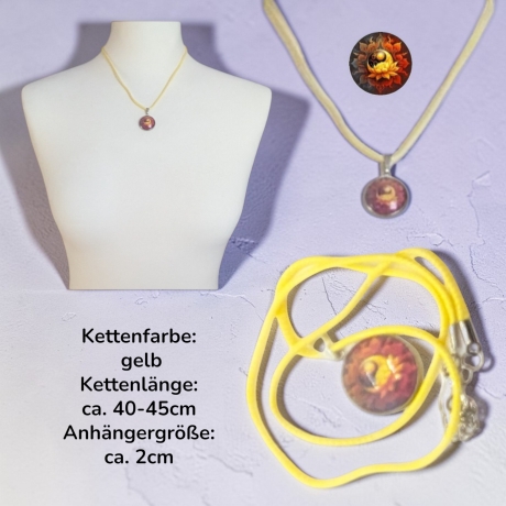 Kette Edelstahlanhänger mit Motivstein