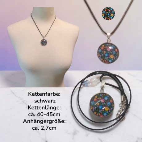 Kette Edelstahlanhänger mit Motivstein