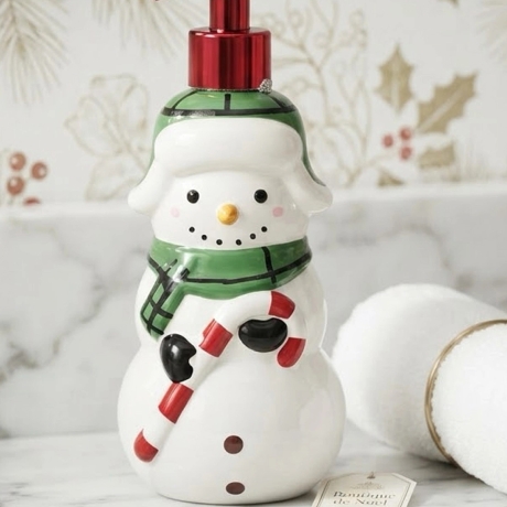 Weihnachtlicher Seifenspender Schneemann - 500ml Seife mit Duft !