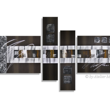MK1 Art Bild Leinwand Abstrakt Kunst Malerei Acrylbild braun