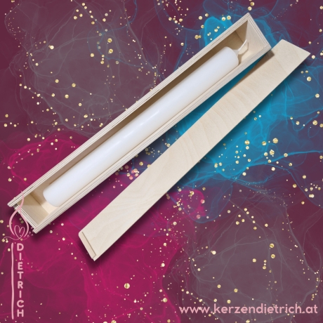 Holzbox für Stabkerze 400x40 | Aufbewahrungsbox | Taufkerze