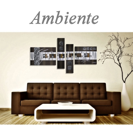 MK1 Art Bild Leinwand Abstrakt Kunst Malerei Acrylbild braun