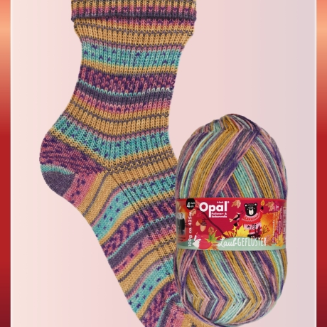 Opal Laubgeflüster, 4-fädige Sockenwolle, Farbe 11253