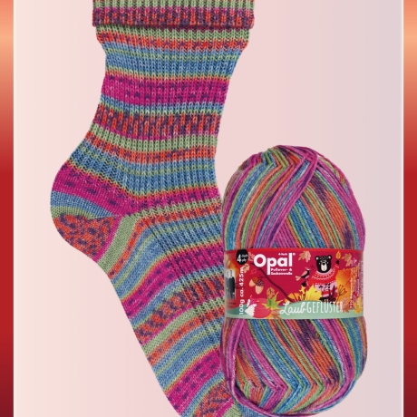 Opal Laubgeflüster, 4-fädige Sockenwolle, Farbe 11254