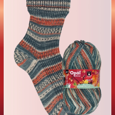 Opal Laubgeflüster, 4-fädige Sockenwolle, Farbe 11255