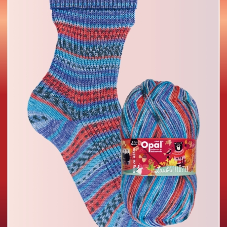 Opal Laubgeflüster, 4-fädige Sockenwolle, Farbe 11256