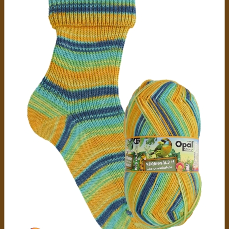 Opal Regenwald 19, 4-fädige Sockenwolle, Farbe 11330