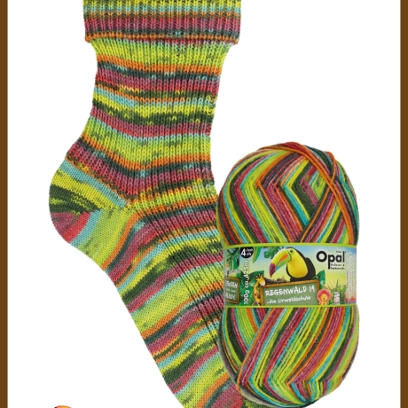 Opal Regenwald 19, 4-fädige Sockenwolle, Farbe 11334