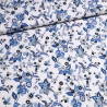 Stoff Viskose Jersey Blumenmuster Ranken weiß blau schwarz bunt
