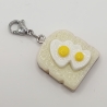 Toast Scheibe Charm mit Spiegeleiern Clip Anhänger Bettelarmband