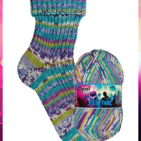 Opal Festival, 6-fädige Sockenwolle, Farbe 11423