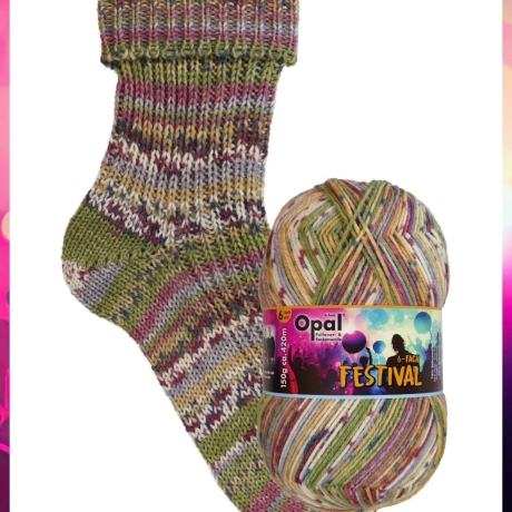 Opal Festival, 6-fädige Sockenwolle, Farbe 11427
