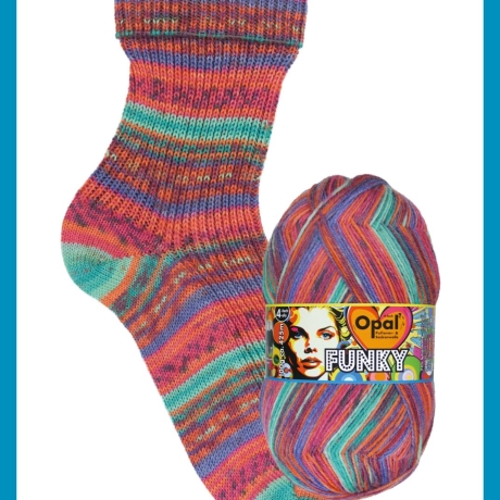 Opal Funky, 4-fädige Sockenwolle, Farbe 11583