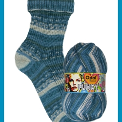 Opal Funky, 4-fädige Sockenwolle, Farbe 11584