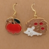 Igel mit Früchten + Kürbis Ohrhänger Ohrringe Modeschmuck