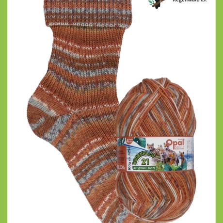 Opal Regenwald 21, 6-fädige Sockenwolle, Fb. 11616