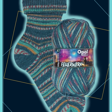 Opal Feuerwerk, 4-fädige Sockenwolle, Farbe 11651