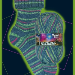 Opal Feuerwerk, 4-fädige Sockenwolle, Farbe 11655