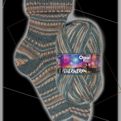 Opal Feuerwerk, 4-fädige Sockenwolle, Farbe 11656