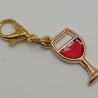 Weinglas Charm rot Clip Anhänger Bettelarmband Kinder