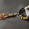 Schlüsselanhänger Damen Armband Silikon Perlen mit Quaste