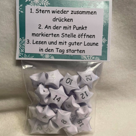 Adventskalender Stern mit Sprüchen 11