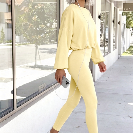 Gelber 2-Teiler Jogger Sport Anzug Jogpants & Sweater XS/S & M/L