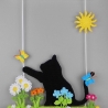 Häkelanleitung Katze auf der Wiese, Dekoration statt Türkranz