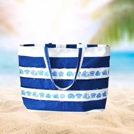 Badetasche/Strandtasche/Saunatasche/Shopper/blaue Tragetasche 