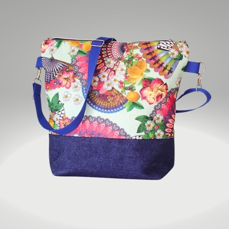 Umhängetasche Damen/Handtasche/Schultertasche/Jeanstasche/Bunt