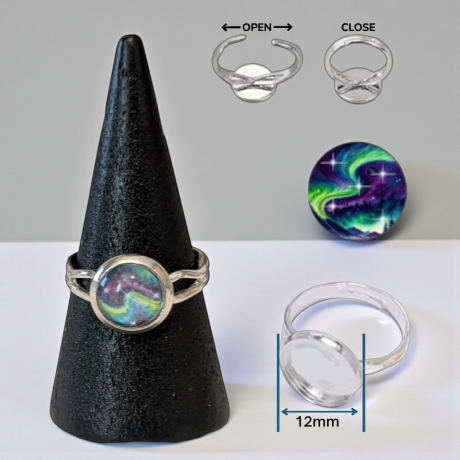 Silberfarbene Fingerringe mit Motivstein