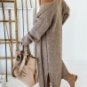 Oversize Strickmantel lang Strickjacke Cardigan Weste Braun S M L
