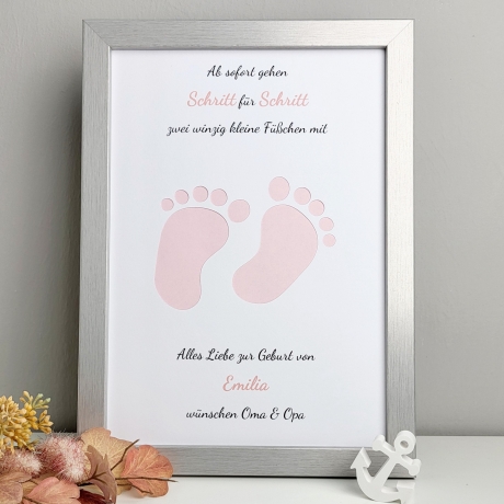 personalisiertes Geldgeschenk zur Geburt - Schritt für Schritt