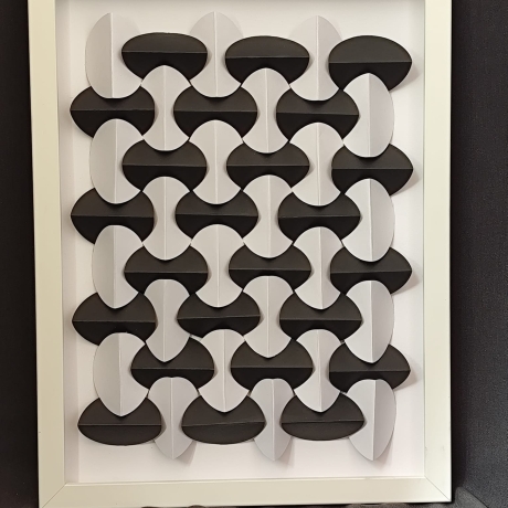 3D-Wandbild 30x40 cm | Papierkunst | Schwarz-Weiß | Handmade