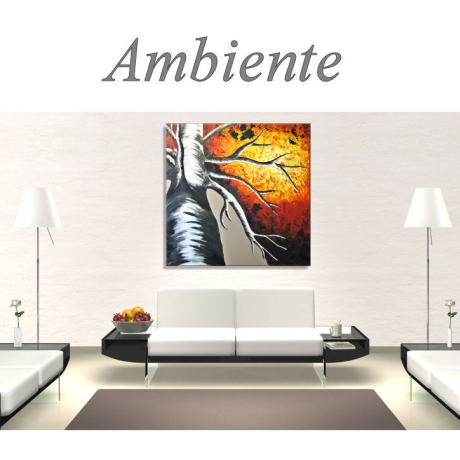 MK1 Art Bild Leinwand Abstrakt Kunst Malerei Acrylbild Baum XXL