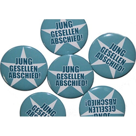 Buttons JGA Set Junggesellenabschied groß 50mm 10 Stück Stern