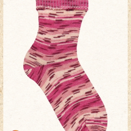 Opal Regenwald 20, 4-fädige Sockenwolle, Farbe 1207 Flamingo
