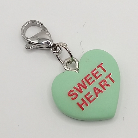 Zuckerherz SWEET HEART grün Clip Anhänger Bettelarmband Kinder