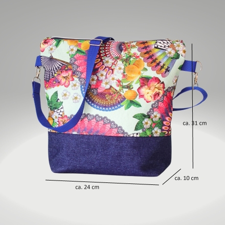 Umhängetasche Damen/Handtasche/Schultertasche/Jeanstasche/Bunt