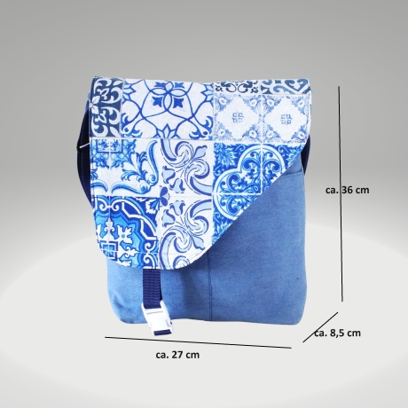Umhängetasche Damen-Jeanstasche-blaue Tasche-handmade-Stofftasche