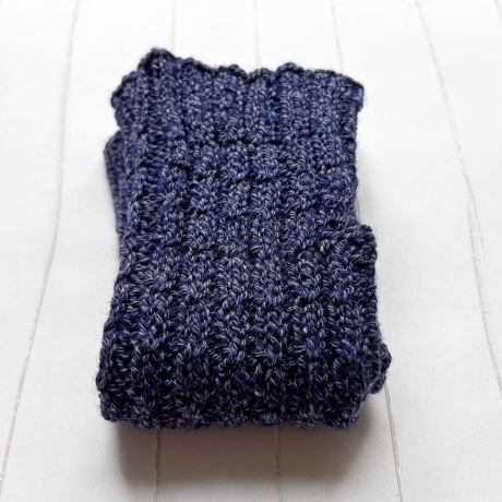 Handstulpen mit Daumenloch Blau gestrickt Umfang bis ca 26 cm