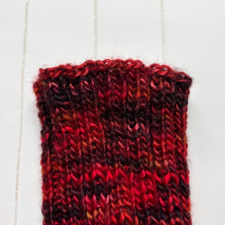 Handstulpen mit Daumenloch Strick Rot Schwarz Umfang bis ca 26cm