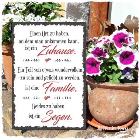 Holzschild-Shabby Zuhause-Familie-Segen