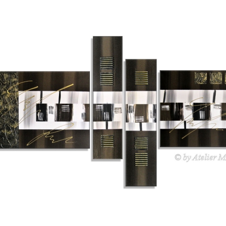 MK1 Art Bild Leinwand Abstrakt Kunst Malerei Acrylbild braun